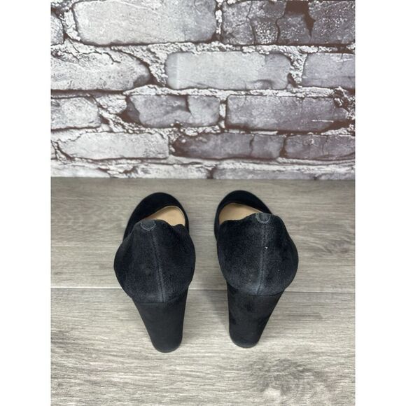 J.Crew Classic Black Suede Block Heel Round Toe Pump Heel Shoe Women Sz 8M US/39 - Picture 6 of 16